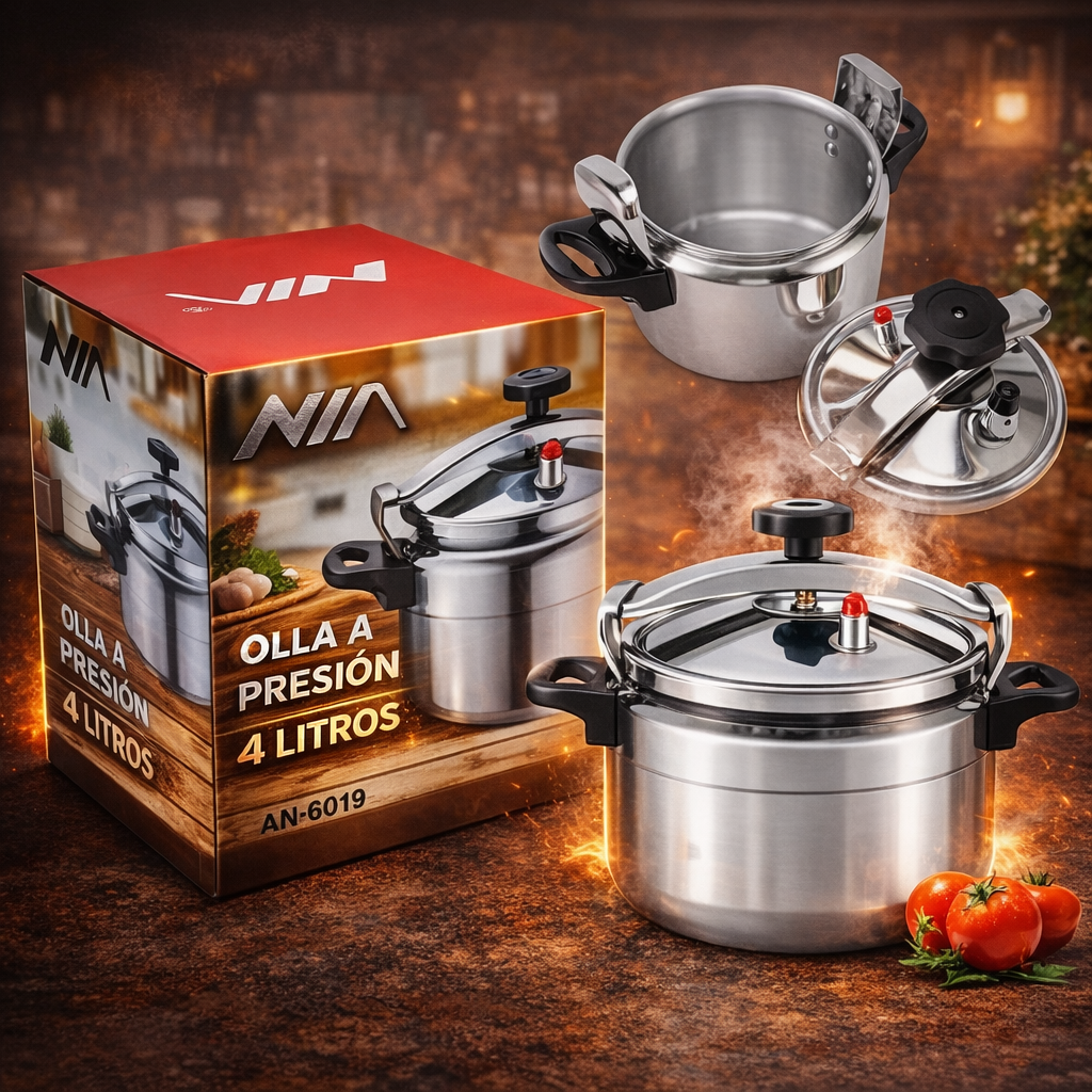 Cocina con confianza, rapidez y sin complicarte - Olla A Presion Pitadora 4 Litros