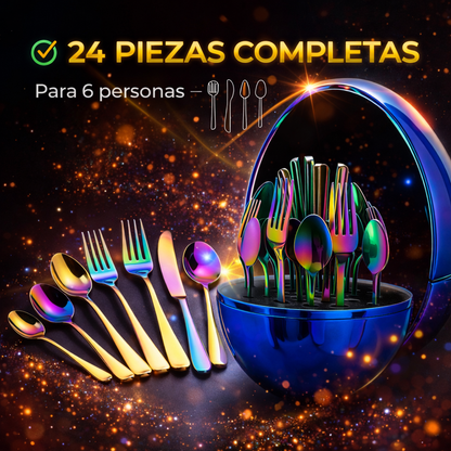 Set de 24 CubiertoS Premium en Acero Inoxidable – Elegancia y Durabilidad para tu Mesa