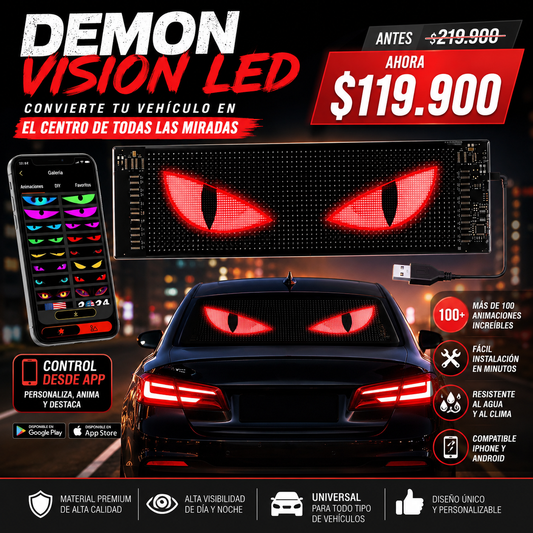 Demon Vision LED- Convierte Tu Vehículo en el Centro de Todas las Miradas
