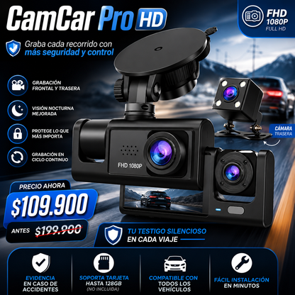 CamCar Pro HD- Graba cada recorrido con más seguridad y control