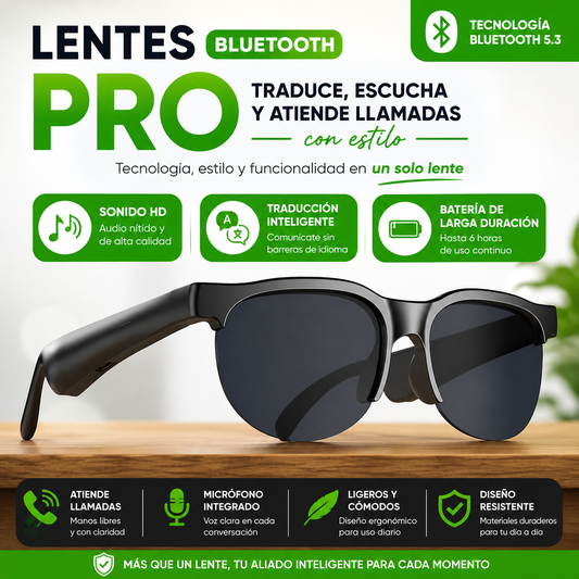 Lentes Bluetooth Pro-Escucha música y atiende llamadas sin dejar de verte bien