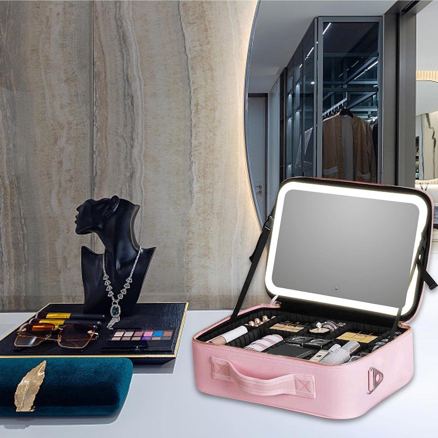 GlowCase Pro™ – Cosmetiquera Inteligente con Luz LED